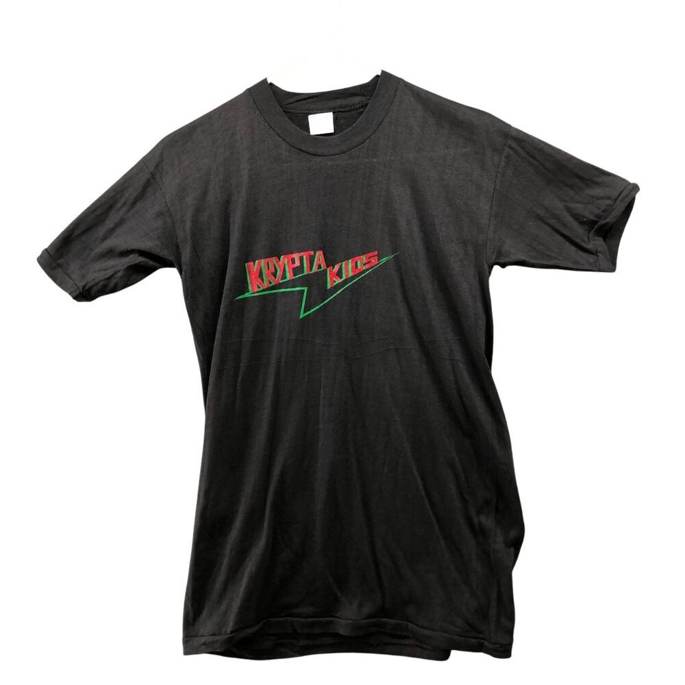 VTG T Shirt Mens‎ S/M Black Short Sleeve Krypta Kids Crewneck Single Stitch